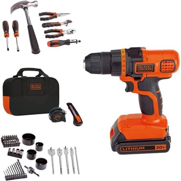 BLACK+DECKER 20V Max Drill & Home Tool Kit, 68 Piece (LDX120PK) - Picture 1 of 5